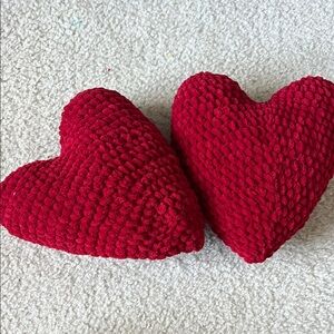 Heart-Shaped Red Pillows